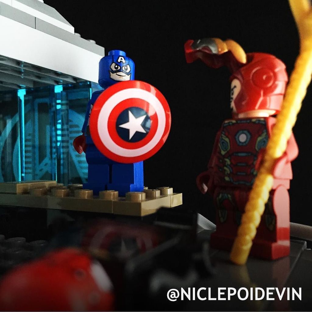 BestAvengers's tweet photo. outwithironman: Number 158 #OutWithIronMan. "Cheers Cap!"
"No problem, Stark." #LEGO #IronMan #TonyStark #RobertDow… https://t.co/tkPiWnuQEz