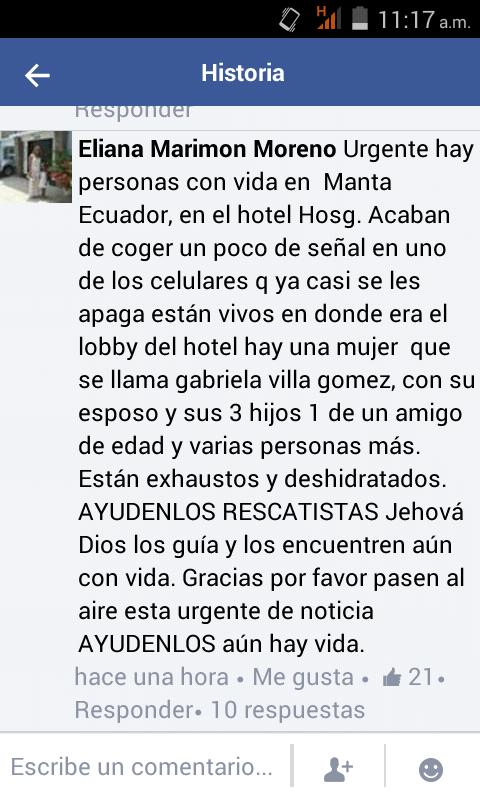 mariapaz16's tweet photo. Por favor hacer llegar esta informacion a rescatistas urgente! @MashiRafael @prayforecuador #TerremotoEcuador https://t.co/5z5ZB3NWZw