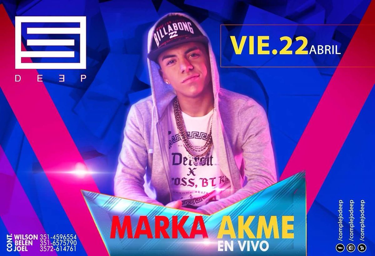 Complejodeep's tweet photo. Viernes de Deep 💣💣
En vivo: @MarkaAkme 

Anticipadas LIMITADAS!!! https://t.co/Bs4UXksmpU