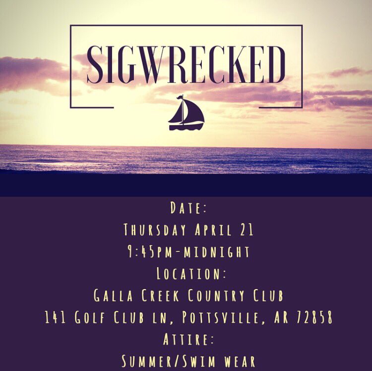 ATUSigmaPi's tweet photo. Buy your Sigwrecked ticket while you still can! Tabling in the hallway of the caf until 3! https://t.co/4rr87AMmUA
