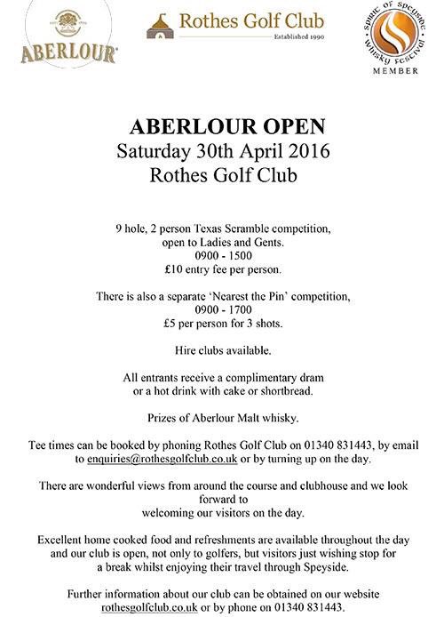 Aberlour Open, 30th April @AberlourVC <a href="/spirit_speyside/">Spirit of Speyside Whisky Festival</a>