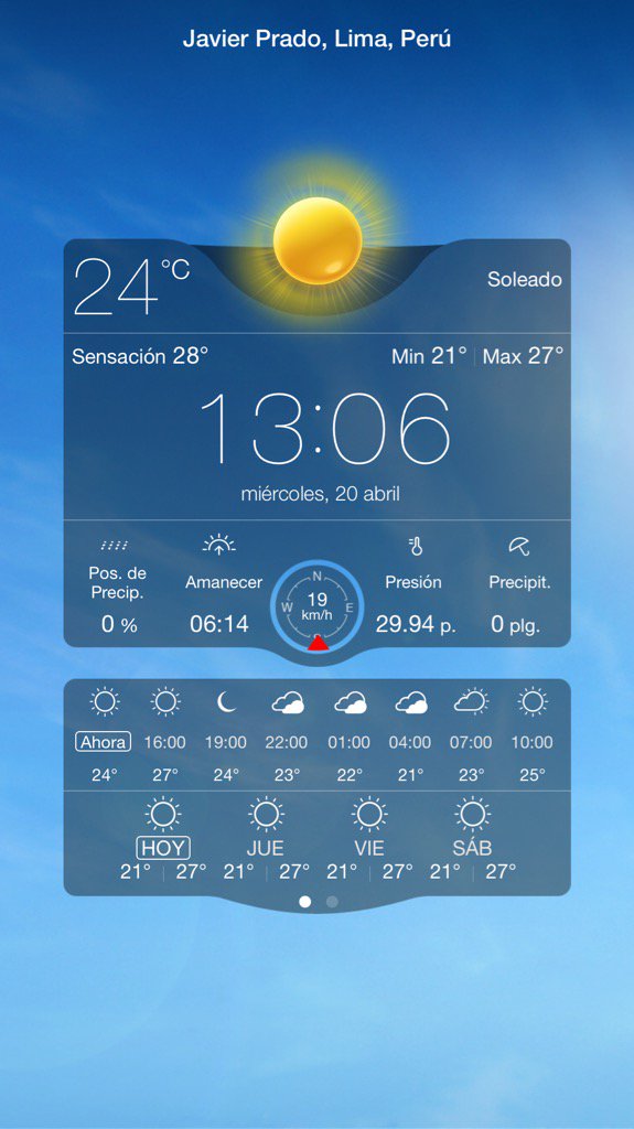 bolep2's tweet photo. 24°C, Soleado, Javier Prado, #weatherlive https://t.co/z6JsDklrzz