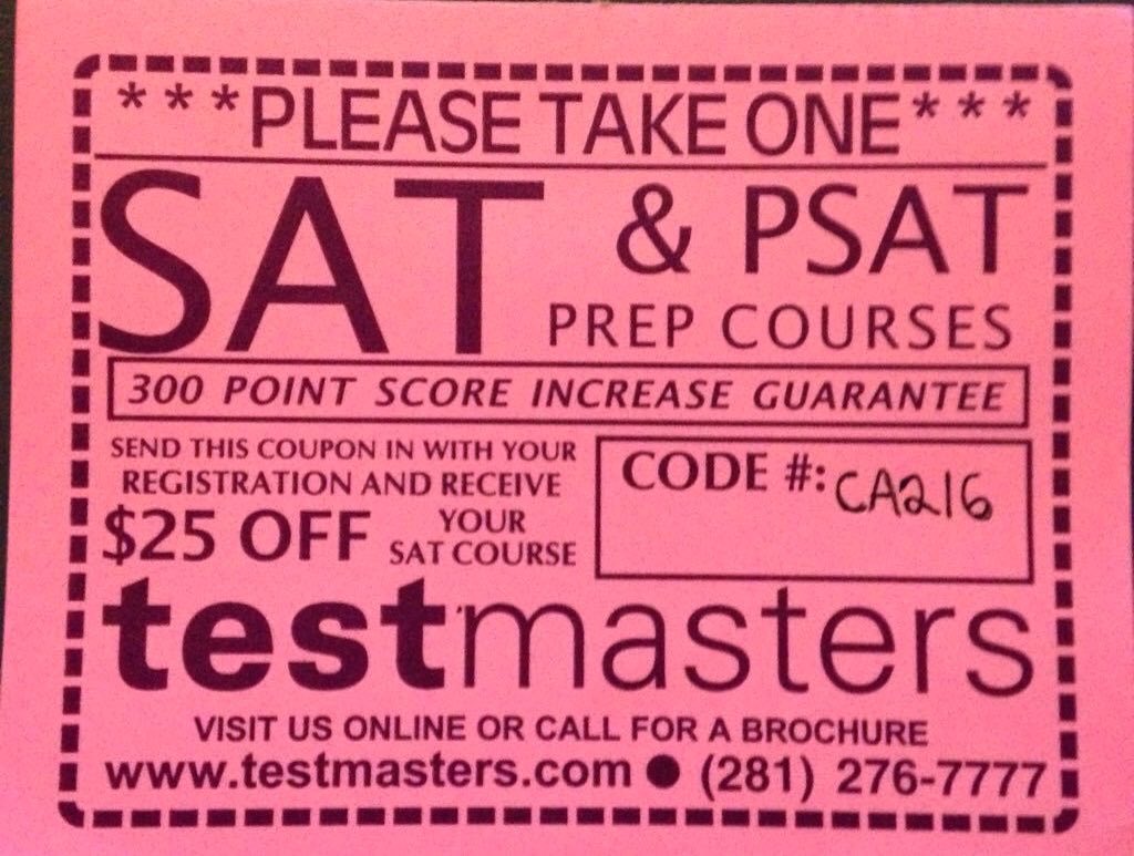 CodeTestmasters's tweet image. $25 off TESTMASTERS sat program code 👉🏼 ca216