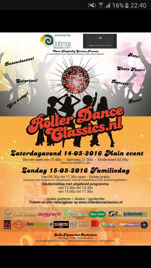 Het grootste disco/danceclassics/skate event van NL tijdens pinksteren!!
Info en tickets op rollerdanceclassics.nl