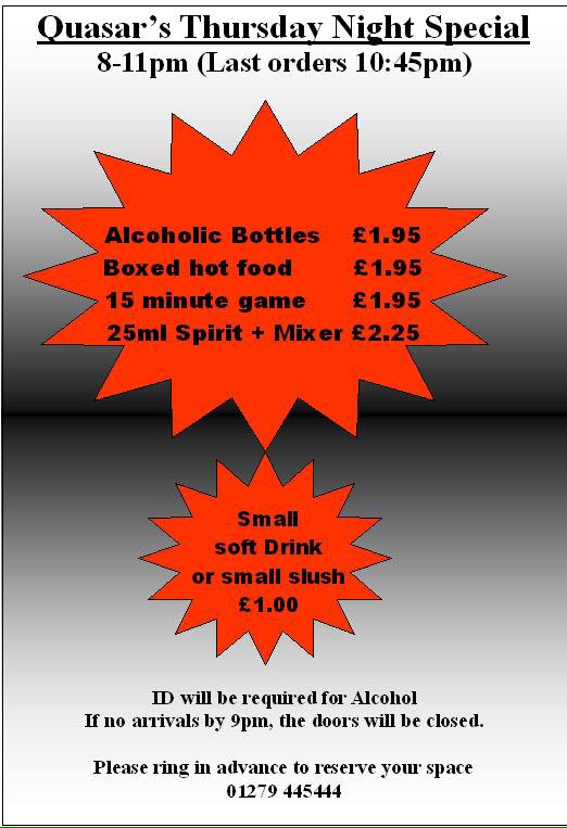 Remember tomorrow night, quasar special with all good things, pop up to get the #goodies