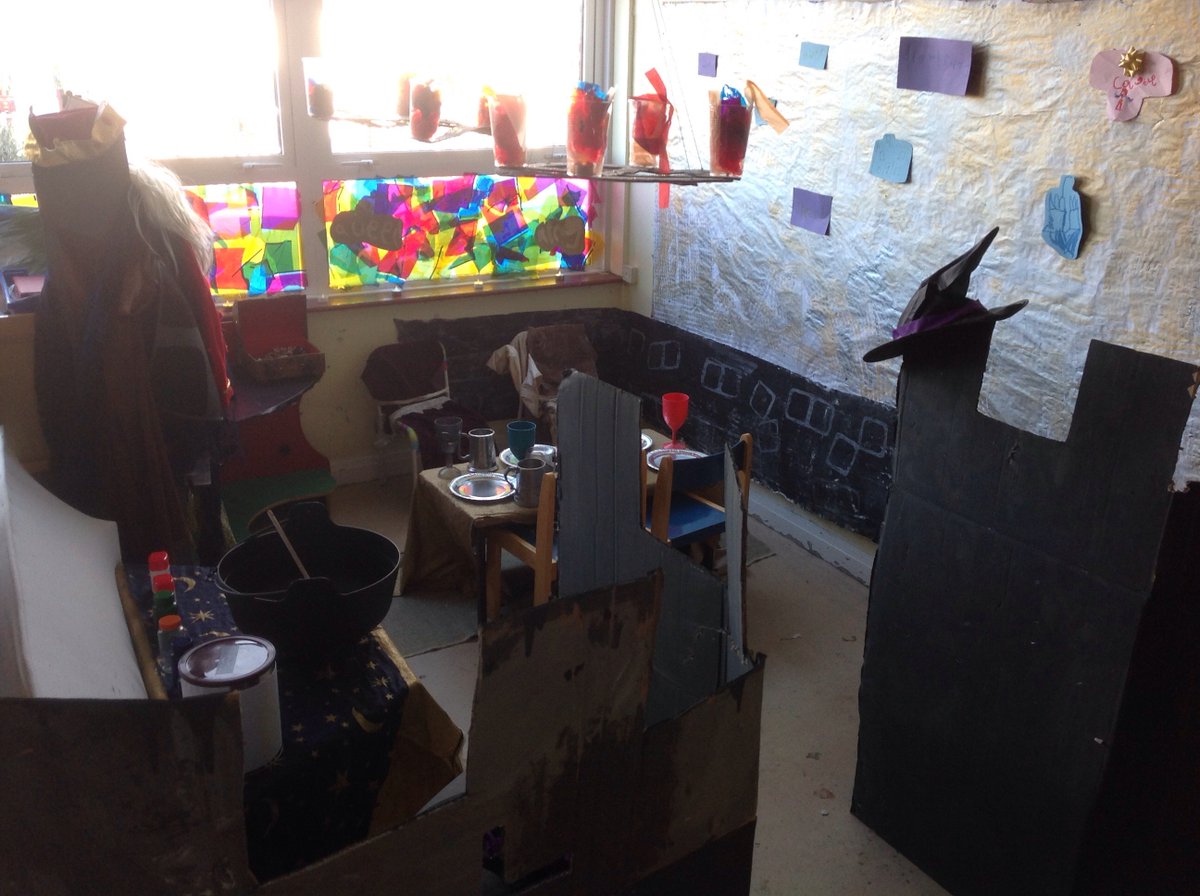 StCathReception's tweet photo. Stage 2 complete: stained glass windows up, chandlers hung, Merlin's station set, messenger crow housed .... https://t.co/BSOhhuDQfR