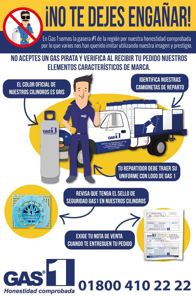 Gas1Oficial's tweet photo. No te dejes engañar... 
¡Cualquier duda comunícate con nosotros! #HonestidadComprobada https://t.co/eDjuMA3pWu
