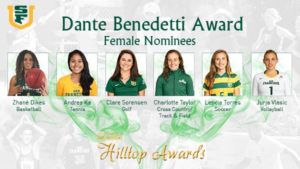 DonsAthletics's tweet photo. #HilltopAwards | The Dante Benedetti Award honors S-A's who serve as an inspiration to their team. Female nominees: https://t.co/dovTvQInS4
