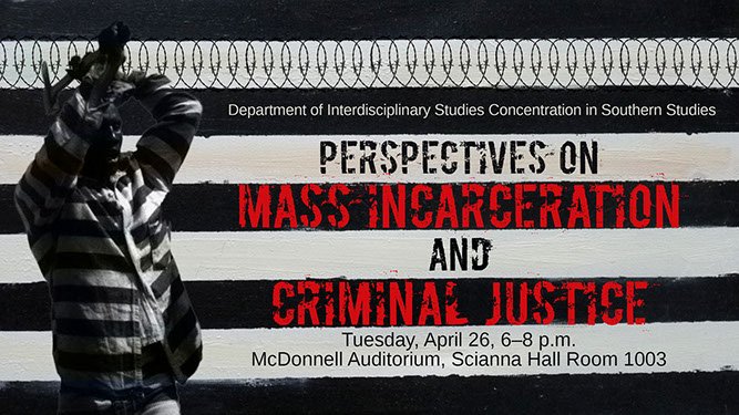 usm_interdisc's tweet image. IDS_Southern Studies hosts a panel on Mass Incarceration in Mississippi: April 26, 6-8pm, Scianna Hall 1003: