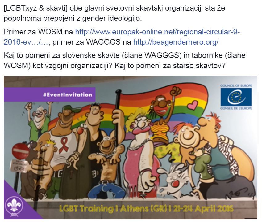 skavti kot promotorji gender ideologije: WOSM > europak-online.net/regional-circu…, WAGGGS > beagenderhero.org