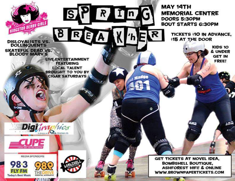 KingstonDerby's tweet image. Spring Break'her is coming! Break out the lawnchair and kickback to some live tunes an great beer! #ygk #rollerderby