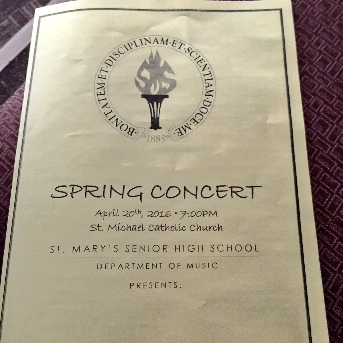 StMarysHS_ccsd's tweet photo. Looking forward to another wonderful Spring Concert.  Thank you to the students for sharing their gifts and talents. https://t.co/1uiEEw4S5h