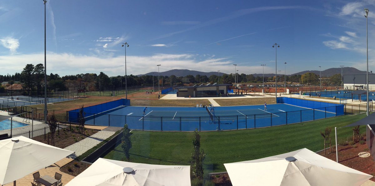 Great day <a href="/CanberraTennisC/">CTC</a> <a href="/NickKyrgios/">Nicholas Kyrgios</a> training, holiday camp, record numbers for JNR tournament #EveryCourtInUse
