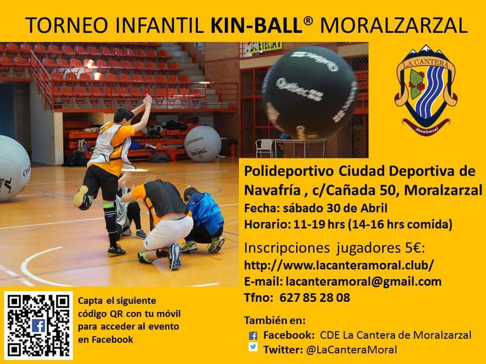 lacanteramoral's tweet photo. Torneo infantil #KINBALL para menores de 16 años sábado 30 de abril de 11-19 hrs #Moralzarzal https://t.co/MSiH8SFfLp