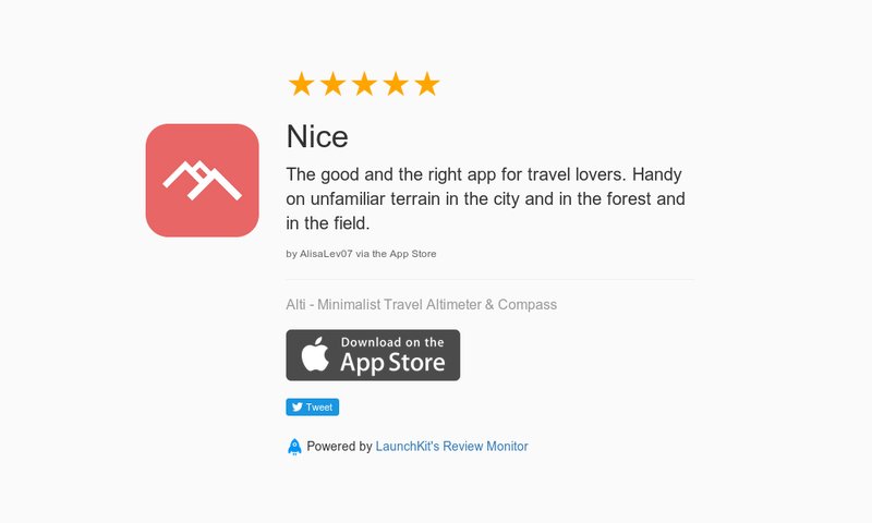 MonkeyTheorem's tweet image. 5 Star Review: "Nice: The good and the right app for travel lovers. Handy on unfamiliar te…" launchkit.io/reviews/7-b8B_…