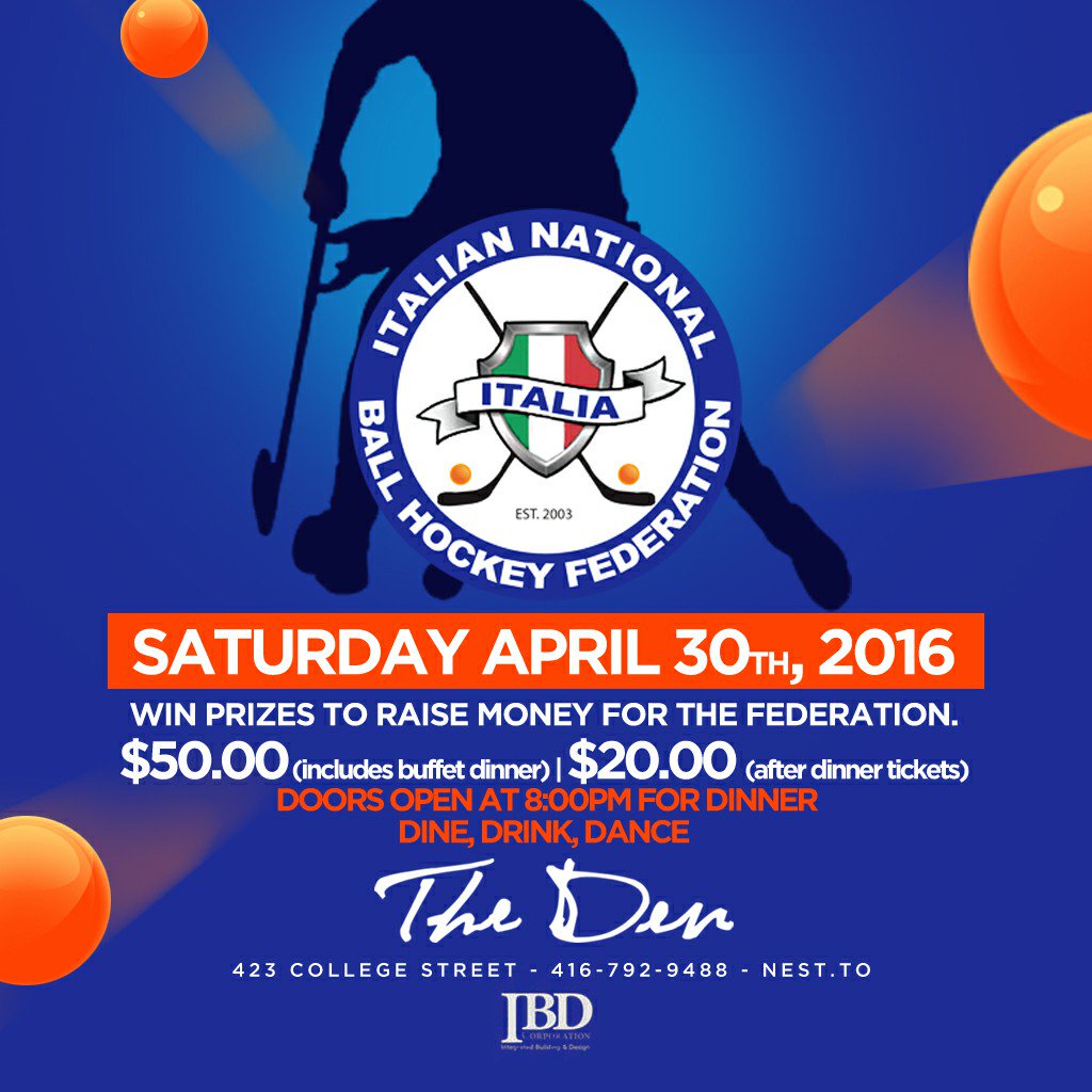 INBHF's tweet photo. Join @INBHF #famiglia for buffet dinner, drinks &amp; dancing! Sat Apr 30 - 8pm - $50 - The Den: https://t.co/8o8dknFyeV https://t.co/bdiPMFvj3Q