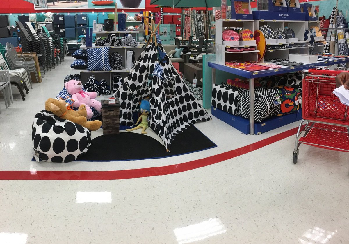 Someone decided to camp out on our display. #MarimekkoForTarget #T2095