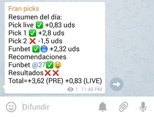 Buen día el de hoy 😆 os dije que pintaba bien, que había podido analizar más y los resultados ahí están 👍 A seguir!