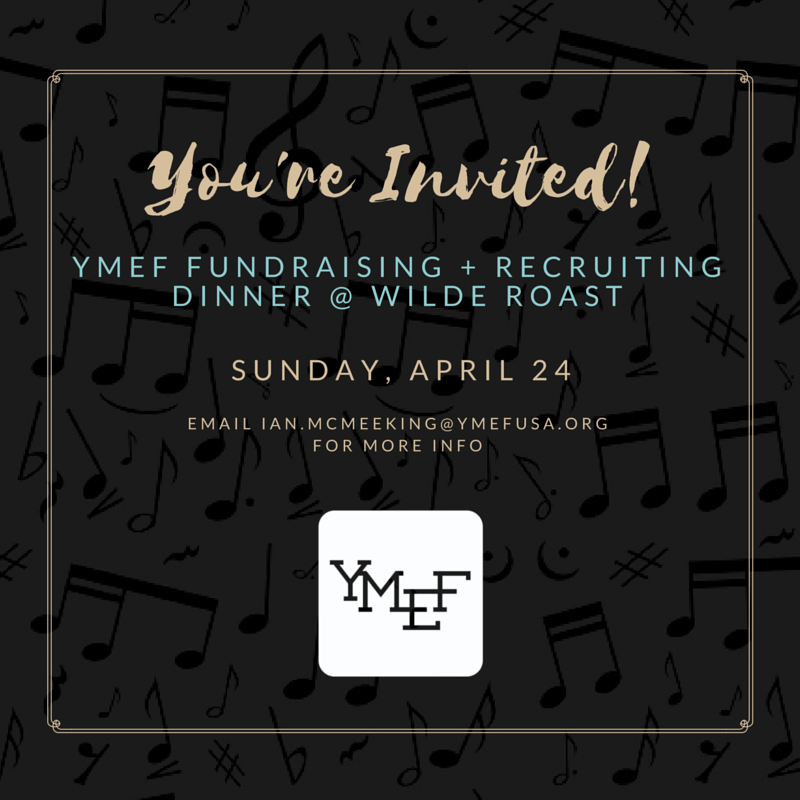 YMEFUSA's tweet photo. We are hosting a Fundraising &amp; Recruiting Dinner @ Wilde Roast this Sunday!  RSVP to ian.mcmeeking@ymefusa.org https://t.co/aKIgwD6w5Q