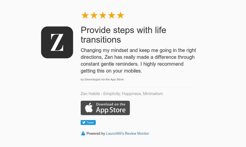MonkeyTheorem's tweet image. 5 Star Review: "Provide steps with life transitions: Changing my mindset and keep me going…" launchkit.io/reviews/3oFDoe…