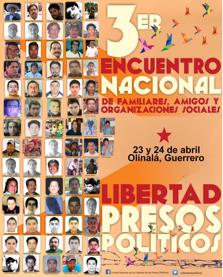 JornadaPresosMx's tweet photo. Presos políticos 3er Encuentro Nacional  23 y 24 de Abril Olinalá Gro. #SoyPresoPolíticoNo Criminal https://t.co/G8nDb8yZba