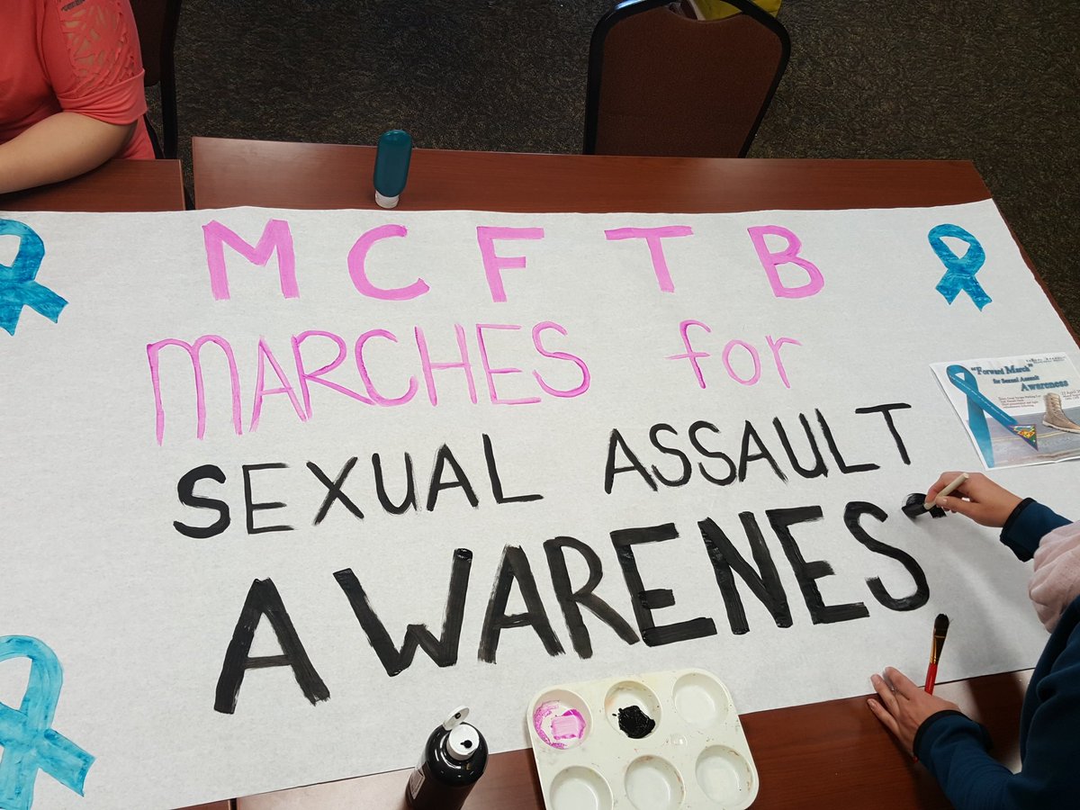 Making our sign for the walk tomorrow!  Come join us! #miramar #sexual assaultawareness