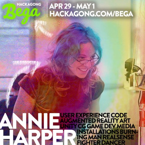 Hackagong's tweet photo. Join Annie Harper at #Hackagong #Bega on Apr 29. Checkout her epic #UX #AR &amp; #art projects: https://t.co/NFDwLzY29e https://t.co/0d7XYzbF63