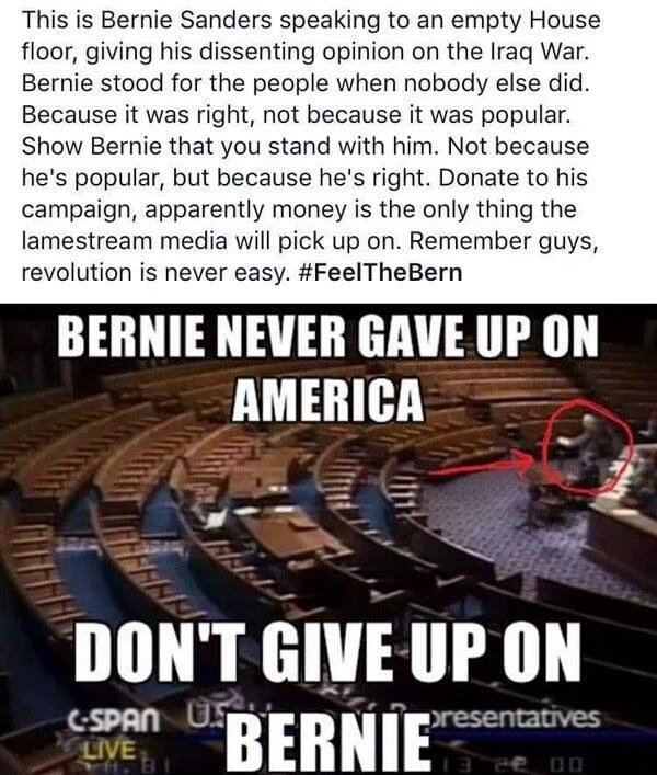 funkinatrix's tweet photo. So many times he stood up alone against corruption, racism, &amp; nonsensical wars. He's not alone now. #WeDreamBig https://t.co/h18BT4Mu4o