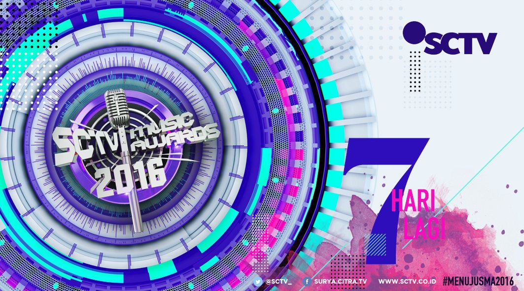 Nonton 7 hari lagi SCTV Music Awards 2016.
#MenujuSMA2016, 28 April pkl 19.00 WIB