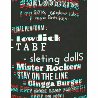 <a href="/LOWDICK/">LOWDICK OFFICIAL</a> @TABF_Official <a href="/SLETING_DOLLS/">SLETING DOLLS</a> <a href="/MISTERROCKERS/">MISTERROCKERS</a> <a href="/SOTL_official/">STAY ON THE LINE</a> <a href="/GinggaBurger/">gingga burger</a> <a href="/Melodickids_INA/">Melodickids CREW</a>