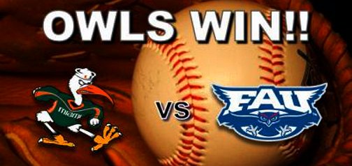 FAU_Owls_Nest's tweet image. OWLS WIN! 💥 OWLS WIN! 💥 OWLS WIN! #FAU downs #1 Miami 4-3! Kerr HR. Dicks, Labsan, Langham RBI. WP McKay, Ragsdale S