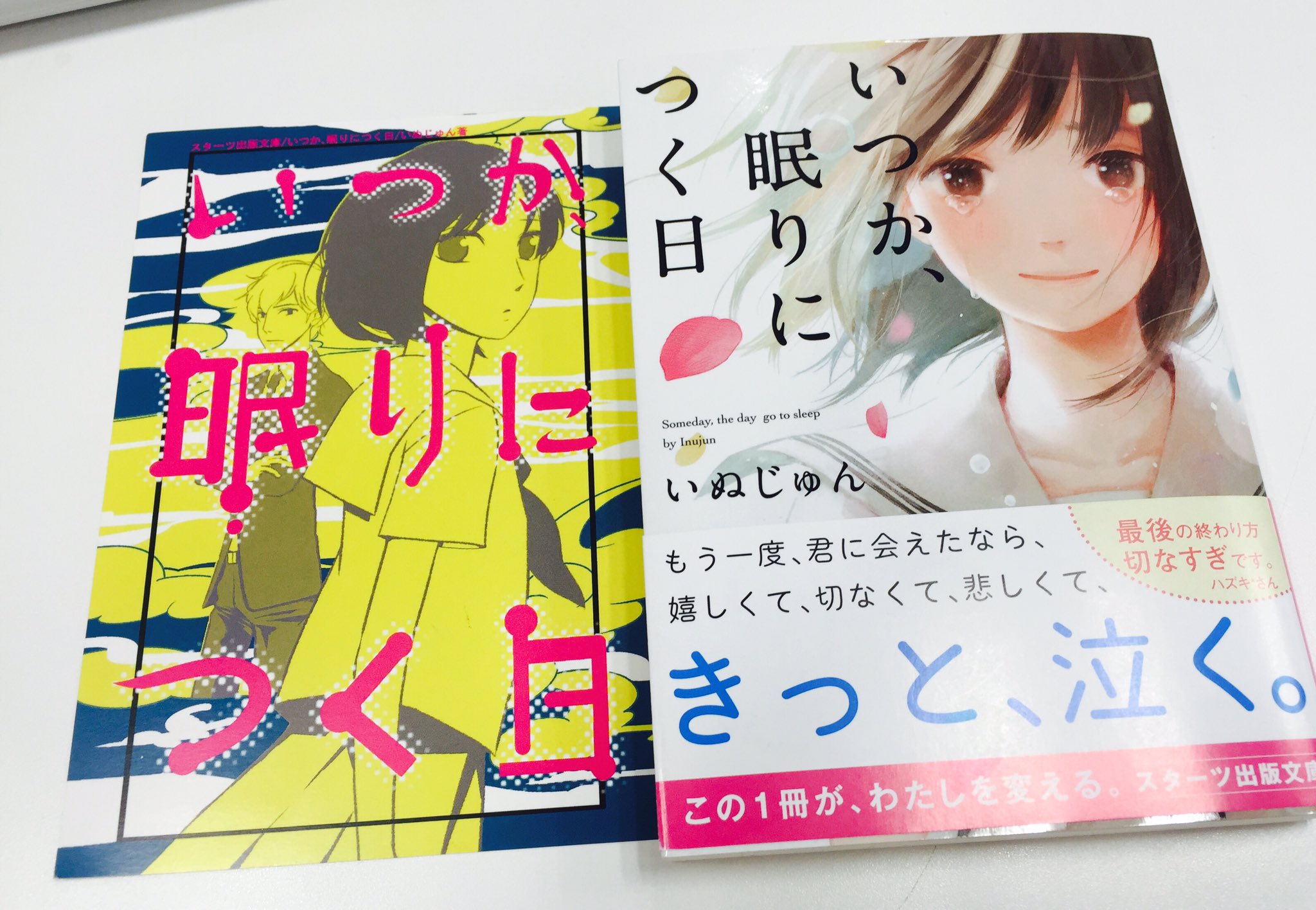 僕は何度でも きみに初めての恋をする 今月のn画伯pop 今月の新刊 いつか 眠りにつく日 のpopが届きました 今回も販売部のn画伯の魂こもってます 案内人のクロも後ろに
