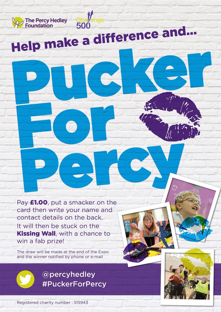 percyhedley's tweet photo. RT If u r at #NEExpo next wed, come + take part in #PuckerForPercy .You might just win a prize for the best kiss https://t.co/lu9VP5mhBr