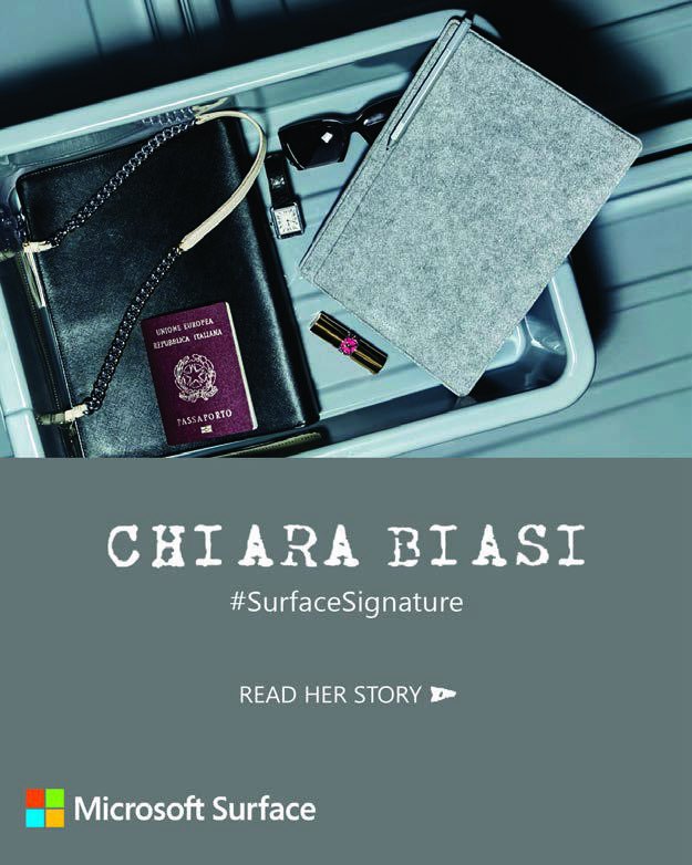 microsoftitalia's tweet photo. .@chiarabiasi lavora con la cover in @AlcantaraSpa per #SurfacePro4 #SurfaceSignature   https://t.co/7b0wlgO4vT https://t.co/pBuDiUJg1X