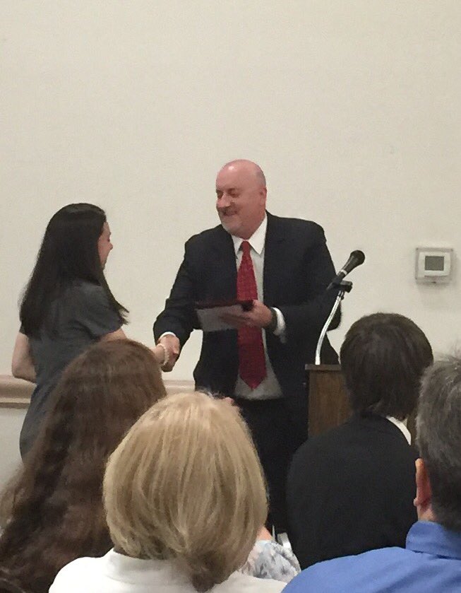 LaPlataHS's tweet photo. Congrats Mrs. Schoenbauer on winning the SMECO Science Teacher of the Year! #WarriorDifferenceMaker #WarriorPride https://t.co/Xq0XVNgB57
