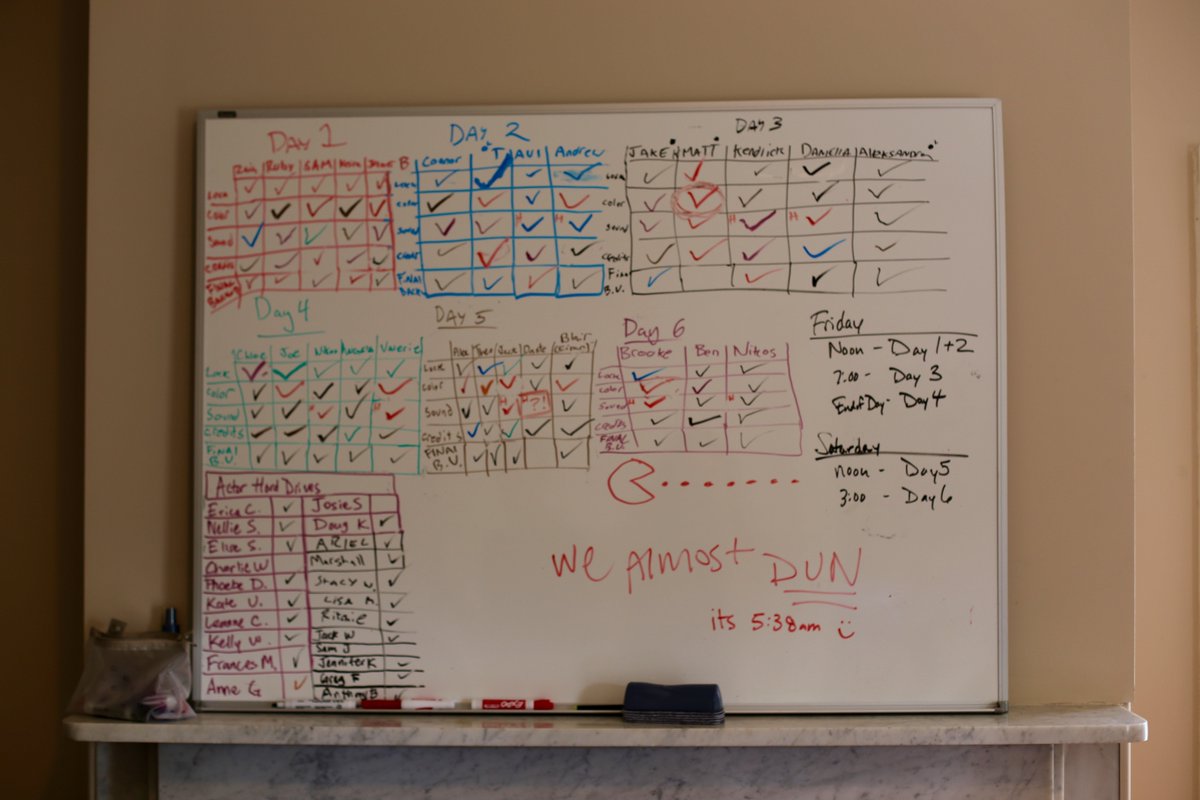 MFINewYork's tweet photo. So many #films. Our wild #postproduction schedule. #crazy #whiteboard #director #filmmaking #filmmaker #shortfilm https://t.co/sB6p6hsaI1