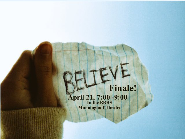PraiseCampus's tweet photo. Believe. Tomorrow Night. Munninghoff Theater. Finale!!! Be there. 💒😎 https://t.co/L7ZRBiQPtu