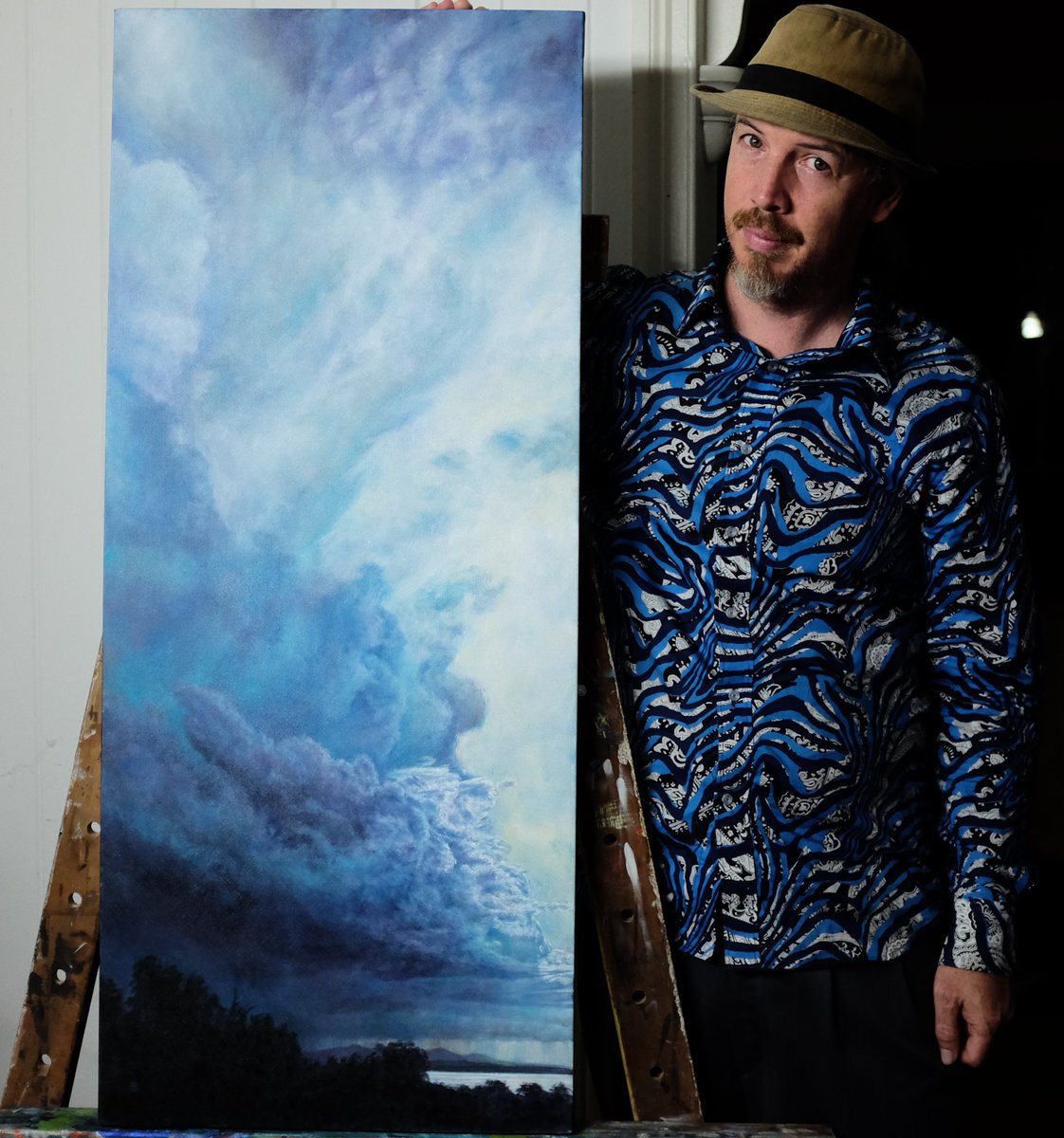 ArtDavidWells's tweet photo. "Island Sky, January" heading for a new home in Perth :) https://t.co/I3mGUc6fJU