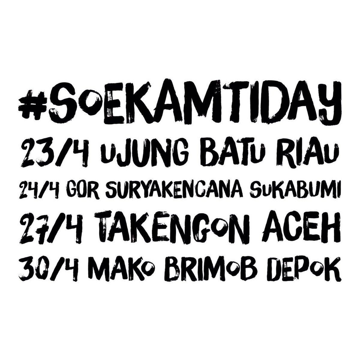 endanksoekamti's tweet photo. Selamat siang... Sudah siap #SoekamtiDay di kotamu minggu ini? #hokyaa.. https://t.co/l9K9oAN2Hj