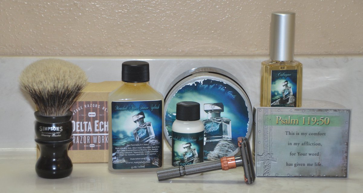 #SOTD 4/20/2016 #Shave4Jared <a href="/DeltaEchoRazors/">Delta Echo Razors</a> Gillette Slim <a href="/AESimpson1919/">Simpson Brushes</a> M7 <a href="/vanyulay/">Van Yulay</a> Jared Soap, AS, Balm &amp; EDC