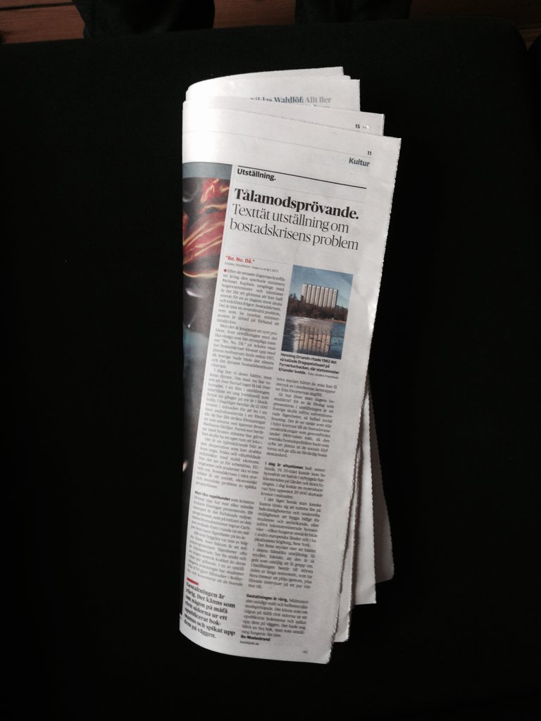 Bo Madestran lyfter fram <a href="/KTH_A/">KTH Arkitekturskolan</a> Studio 2s utställning om N Botkyrka i sin recension av BoNuDå (<a href="/ArkDesC/">ArkDes</a>) i <a href="/DNKultur/">DN Kultur</a>