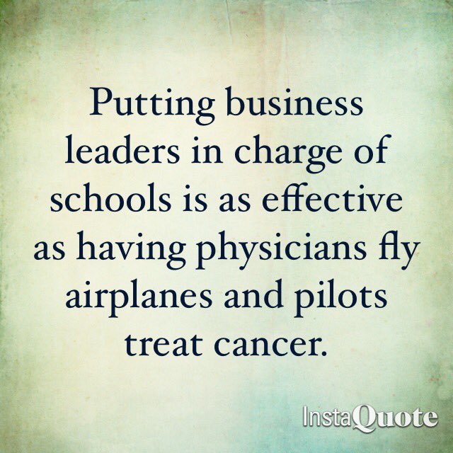 StevenSinger3's tweet image. Letting business people run schools is like having doctors fly airplanes &amp;amp; pilots treat cancer
@DianeRavitch #TBATs