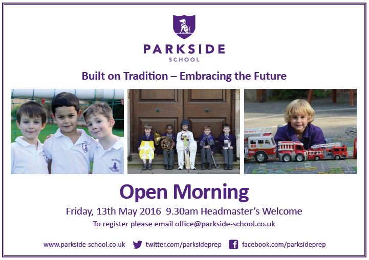parksideprep's tweet image. Parkside School is hosting a Summer term Open Morning Friday,13th May.To register email office@parkside-school.co.uk