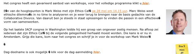 Don't miss Mark Weiss in Amsterdam!