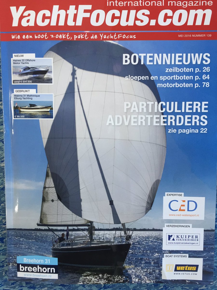breehornbv's tweet image. Dat is een mooie voorpagina van de #Yachtfocus deze maand!