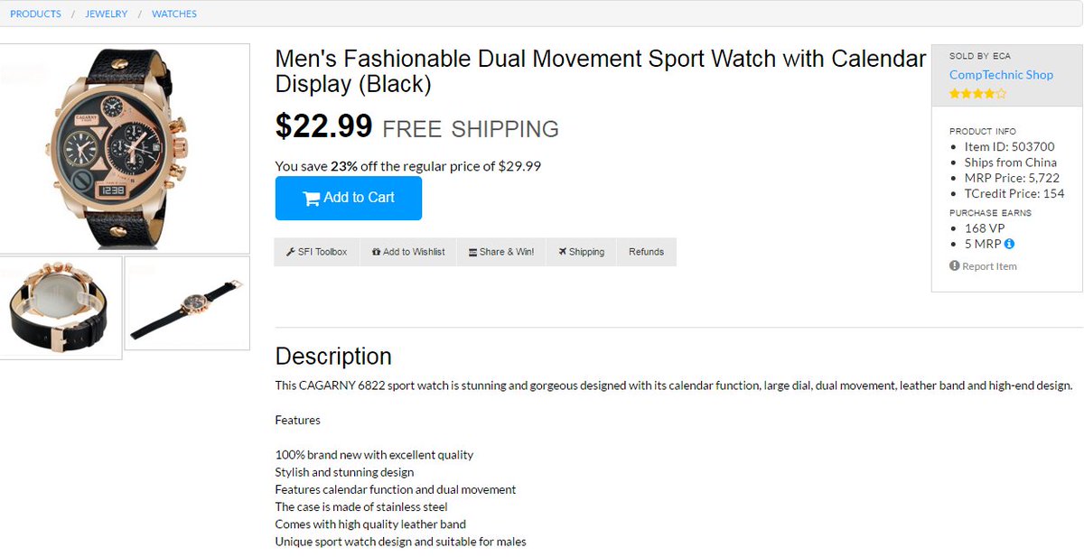 CompTechnicShop's tweet image. tripleclicks.com/detail.php?ite…

Men's Fashionable Dual Movement Sport Watch with Calendar Display (Black)