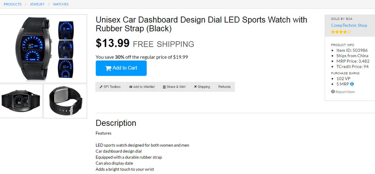 CompTechnicShop's tweet image. tripleclicks.com/detail.php?ite…

Unisex Car Dashboard Design Dial LED Sports Watch with Rubber Strap (Black)