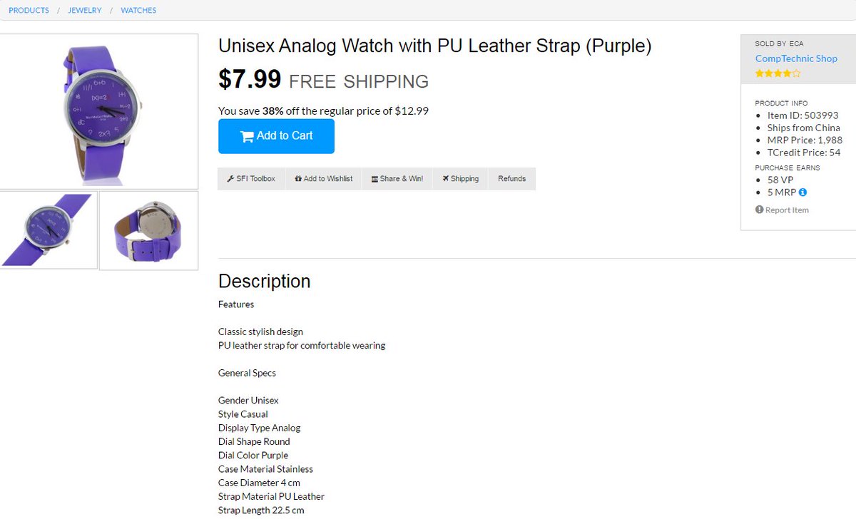 CompTechnicShop's tweet image. tripleclicks.com/detail.php?ite…

Unisex Analog Watch with PU Leather Strap (Purple)