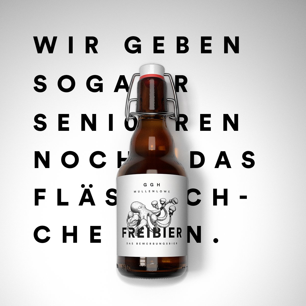 Mit Speck fängt man Mäuse. Da wir SENIOR TEXTER suchen, gibt’s Freibier zum ersten Gespräch. bewerbungsbier.de