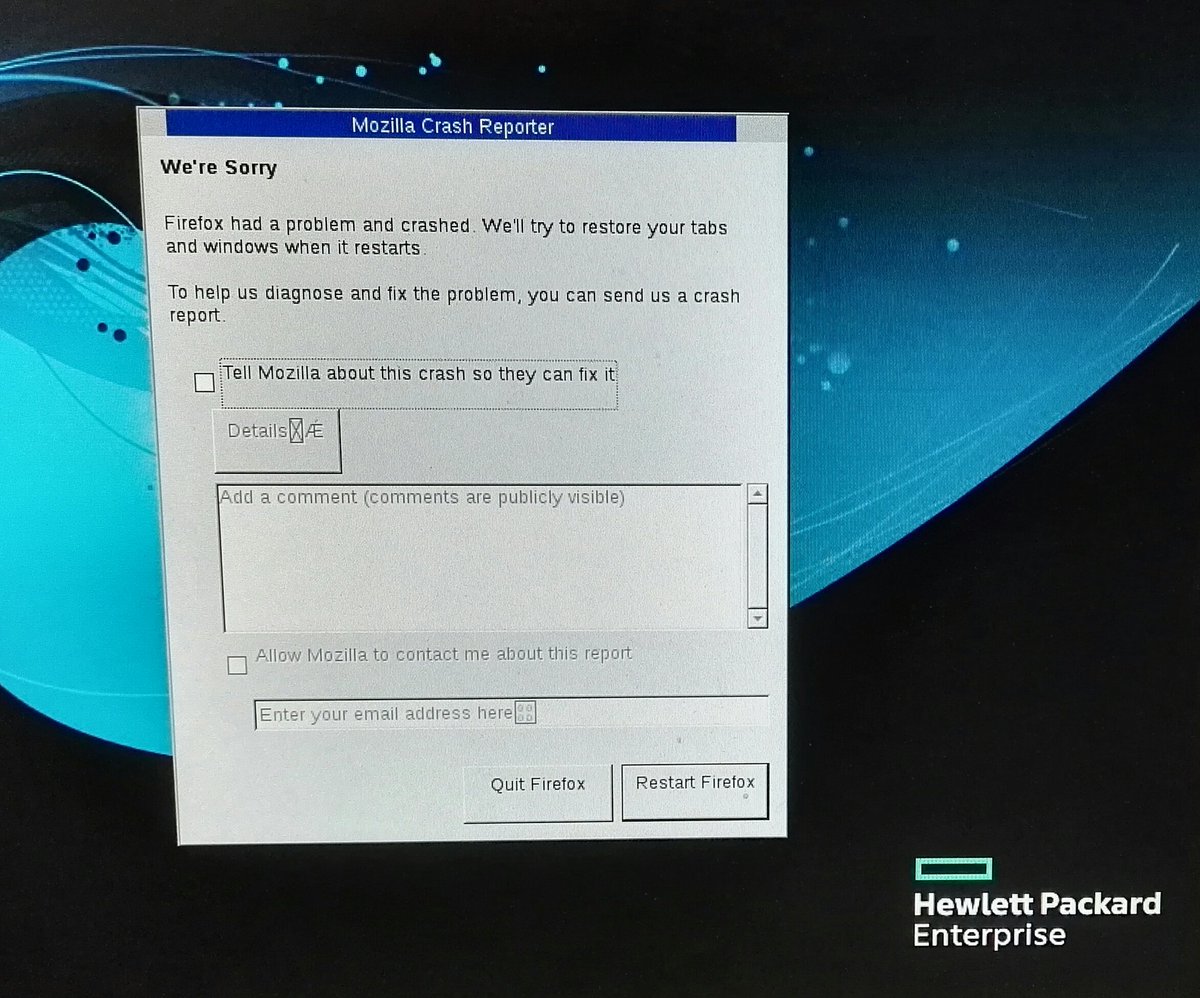 labiculum's tweet image. Started @HPE SPP in #automaticfail mode, waited for hours, then #Firefox  crashed. #goodtoknow #baddesign
